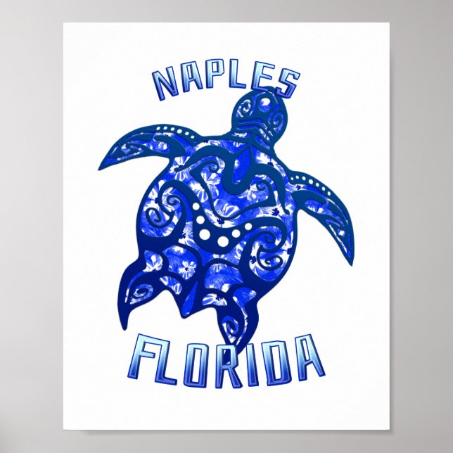 Neapel Florida Vacation Tribal Turtle Poster (Framsidan)