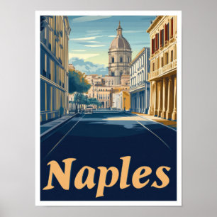 Neapel Italien Art Vintage resor Illustration Poster