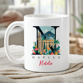 Neapel Italien Monogram Bokstav N Personlig Gåva Kaffemugg