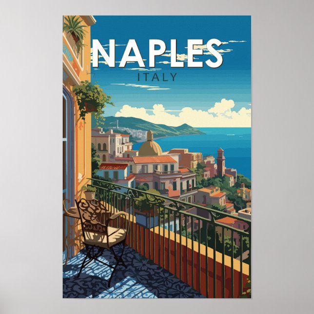 Neapel Italien Resa Konst Vintage Poster (Framsidan)