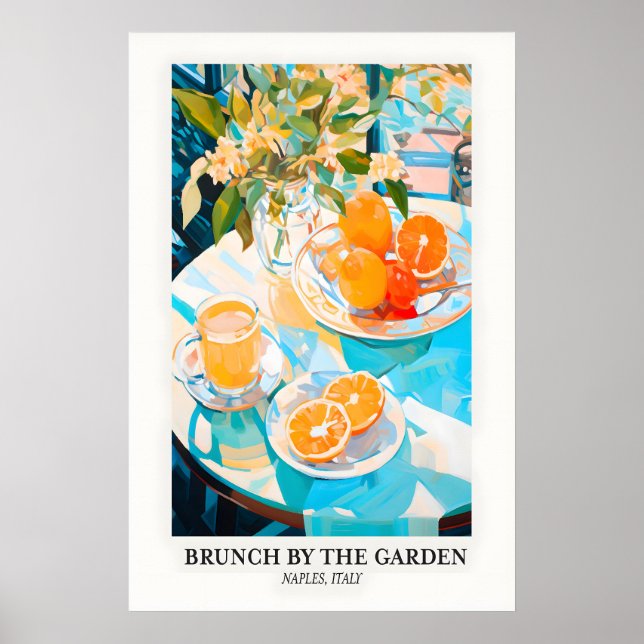 Neapel Italien Tryck Citrus Brunch Stilleben Konst (Framsidan)