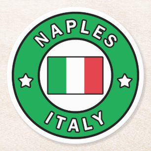 Neapel-Italien Underlägg Papper Rund
