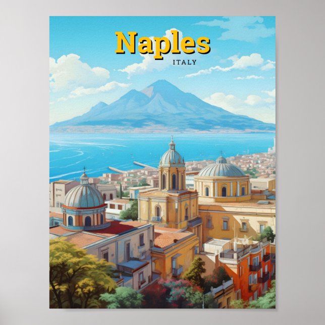 Neapel Italien Vintage resor Poster (Framsidan)