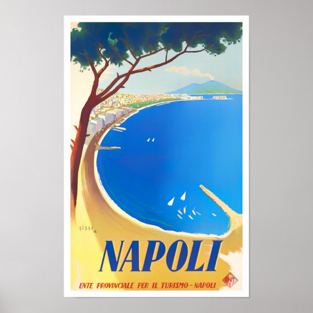 Neapel Italien vintage resor Poster (Framsidan)