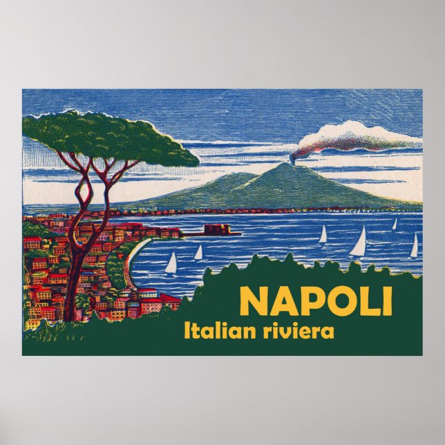 Neapel, italienska rivieran poster (Framsidan)