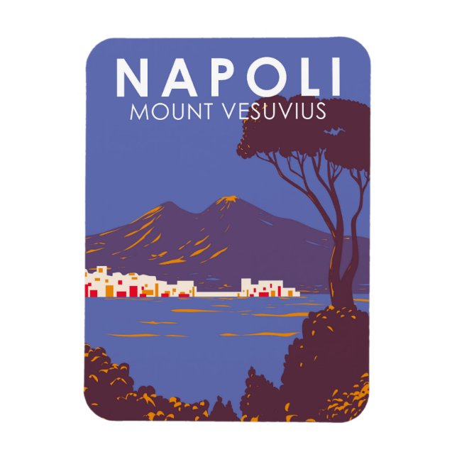 Neapel Mount Vesuvius Travel Art Vintage Magnet (Vertikal)