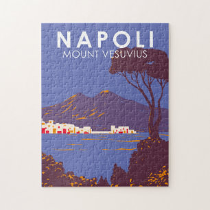 Neapel Mount Vesuvius Travel Art Vintage Pussel