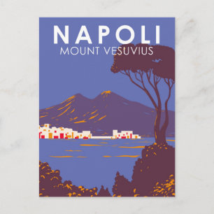 Neapel Mount Vesuvius Travel Art Vintage Vykort