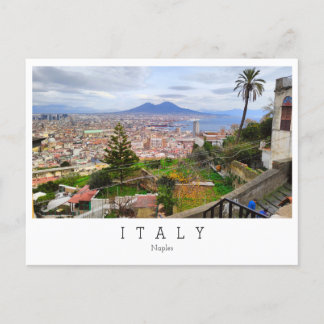 Neapel, panoramavyn, vykort för Italien