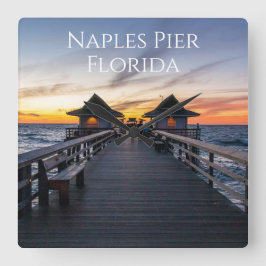 Neapel Pier florida kusten Fyrkantig Klocka