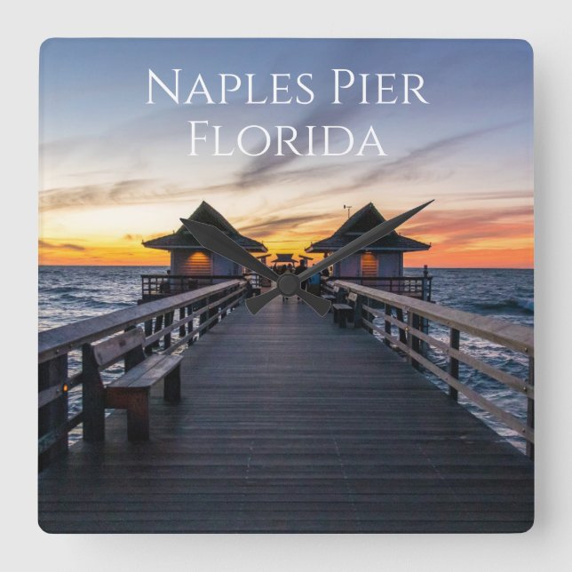 Neapel Pier florida kusten Fyrkantig Klocka (Framsida)