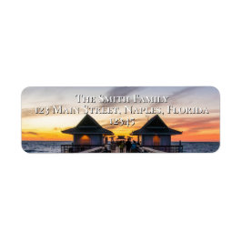 Neapel Pier Florida Ocean Sunset Returadress Etikett