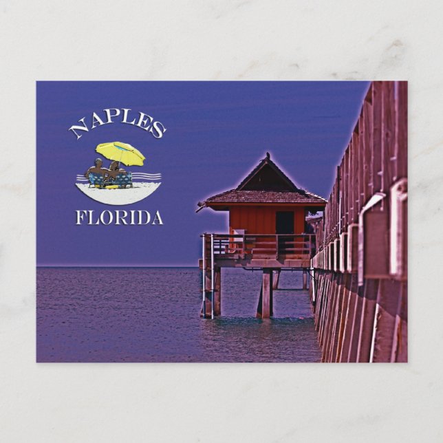 Neapel Pier in Blues Vykort (Framsida)