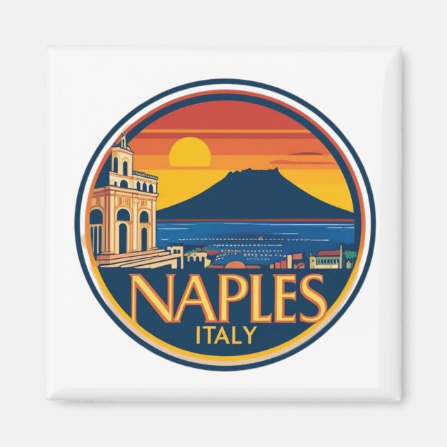 Neapel Skyline 1 Magnet (Framsidan)