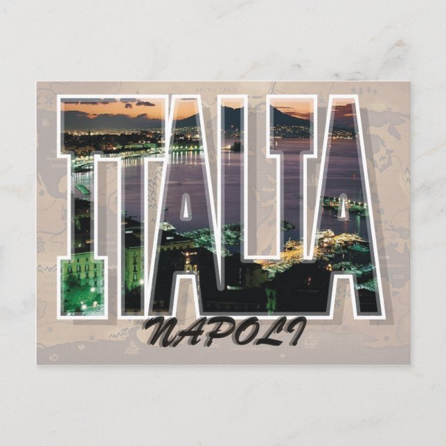 Neapel, vykort för Italien (Framsida)