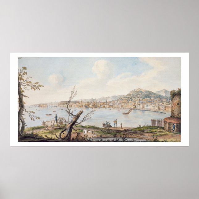 Neapelbukten från havskusten nära Maddalena Br Poster (Framsidan)