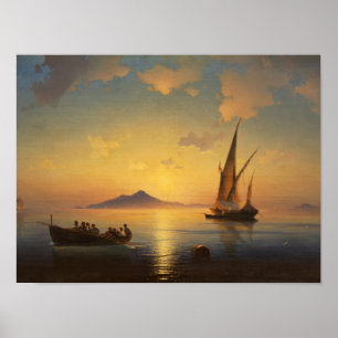 Neapelbukten Ivan Aivazovsky sjölandskap Waterscap Poster