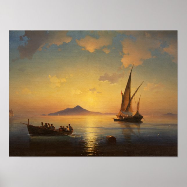 Neapelbukten Ivan Aivazovsky sjölandskap Waterscap Poster (Framsidan)
