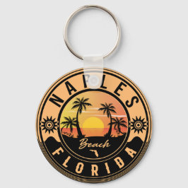 Neaples Florida Beach Retro Sunset Souvenirs Nyckelring