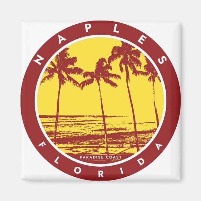 Neaples Florida Handflatan Träd Beach Magnet (Framsidan)