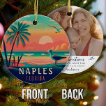 Neaples Florida Vintage Fiskmås Sunset Souvenirs Julgransprydnad Keramik<br><div class="desc">Neapel Beach Florida Vintage Fiskmås Retro Handflatan Träd 60-tal Souvenirs. Solnedgång med din favorit Florida-strand och ditt hav, lämpligt för Florida-stranden Städer älskare, särskilt de som kärlek Neapel Beach. - Lägg till ett foto på baksidan med den lättåtkomliga mallen för använda. - Du kan anpassa och ändra den här mallen...</div>