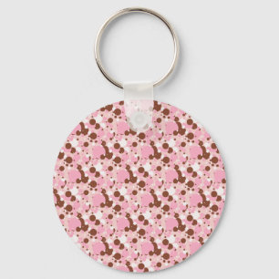 Neapolitan Dots 01-Lt Rosa-KEYCHAIN Nyckelring