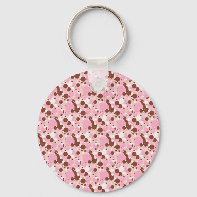 Neapolitan Dots 01-Lt Rosa-KEYCHAIN Nyckelring (Framsida)