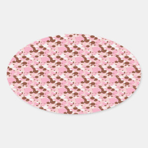 Neapolitan Dots 01-Lt Rosa-OVAL STICKERS Ovalt Klistermärke
