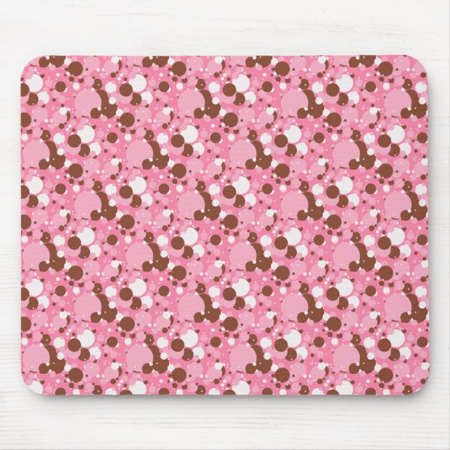 Neapolitan Dots 02 Rosa Mörk-COMPUTER MOUSEPAD Musmatta (Framsidan)
