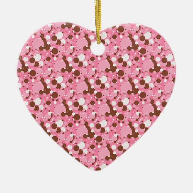 Neapolitan Dots 02 Rosa Mörk-HEART ORNAMENT (Framsidan)
