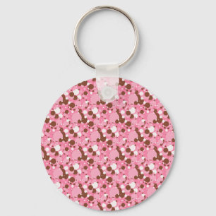 Neapolitan Dots 02 Rosa Mörk-KEYCHAIN Nyckelring