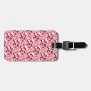 Neapolitan Dots 02 Rosa Mörk- LUGGAGE TAG Bagagebricka