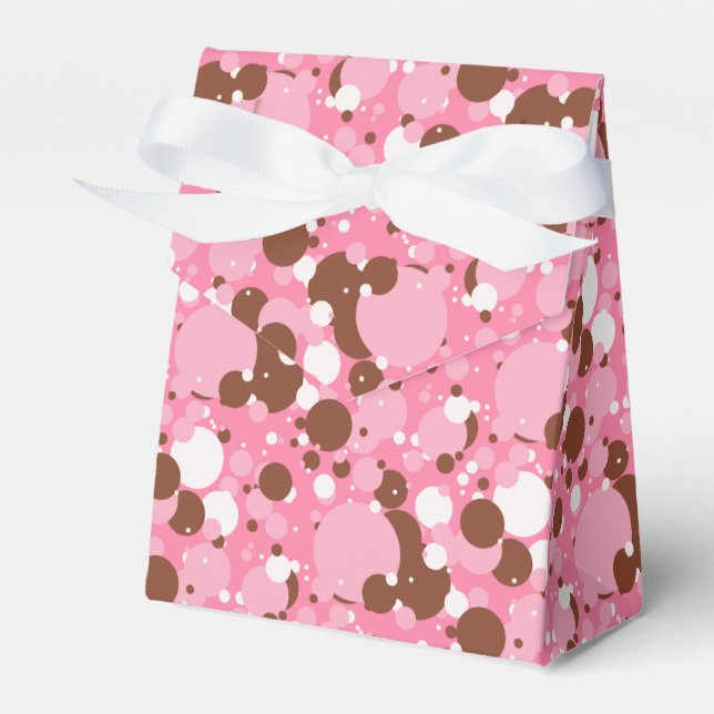 Neapolitan Dots 02-Rosa Mörk-TÄLT FAVOR BOXES Presentaskar (Framsidan Sidan)