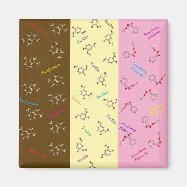 Neapolitan Ice Cream Chemistry Magnet (Framsidan)