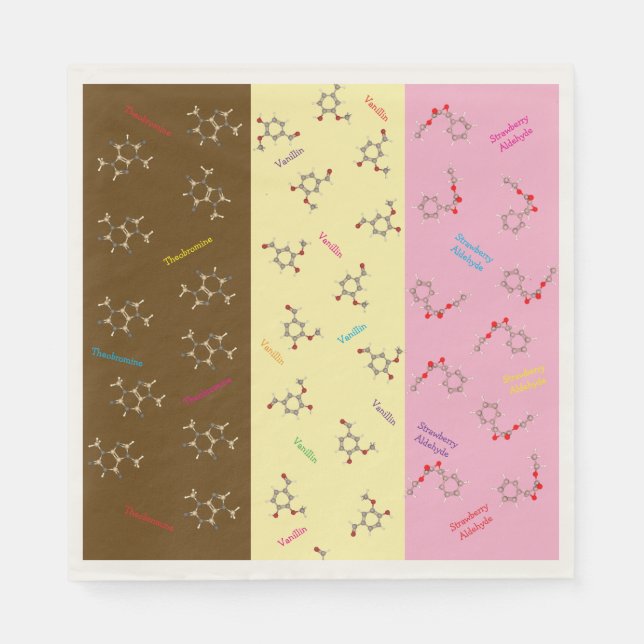 Neapolitan Ice Cream Chemistry Party Napkins Pappersservett (Framsidan)