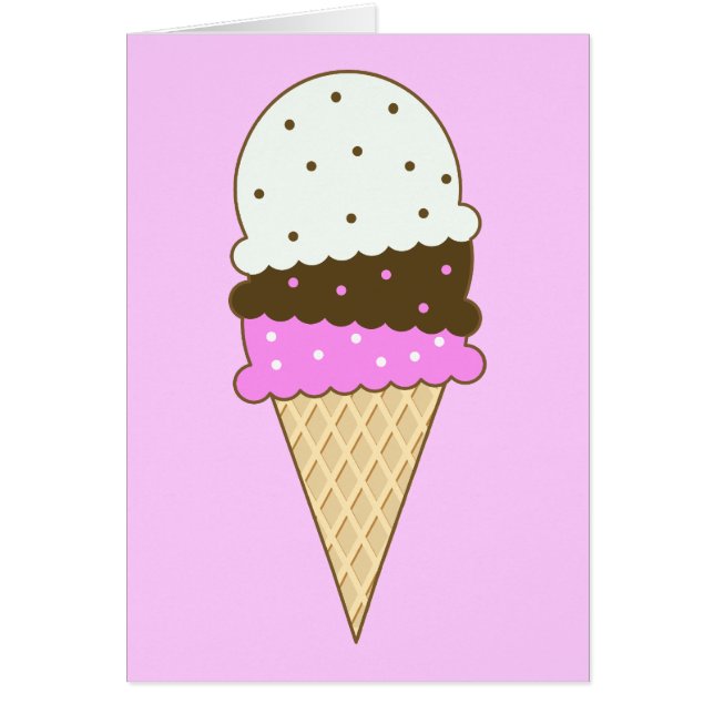 Neapolitan Ice Cream Cone Hälsningskort (Framsidan)
