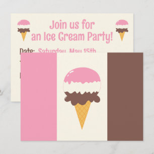 Neapolitan Ice Cream Cone Inbjudningar
