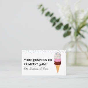 Neapolitan Ice Cream Cone med Sprinkles Visitkort