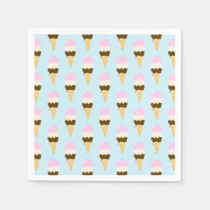 Neapolitan Ice Cream Cone Mönster Pappersservett