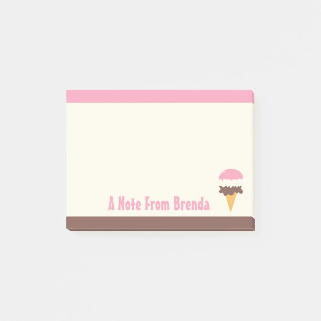 Neapolitan Ice Cream Cone Post-it Block (Framsida)