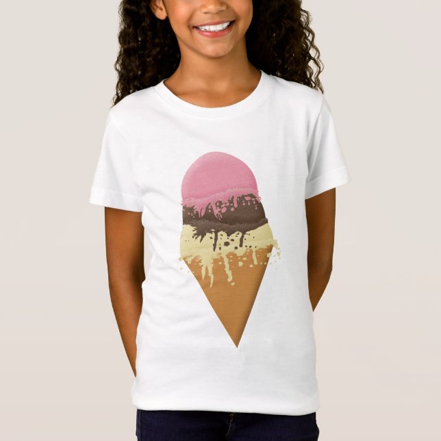 Neapolitan Ice Cream Cone T-Shirts (Framsida)