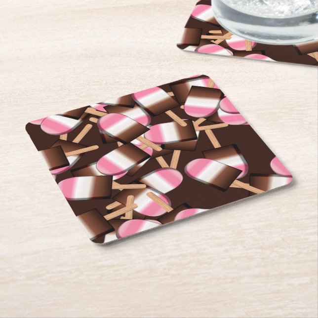 Neapolitan Ice Cream Pub 2-Disposable Underlägg Papper Kvadrat (Vinklad)