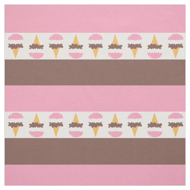 Neapolitan Ice Cream Rand Mönster Tyg (Provkarta)
