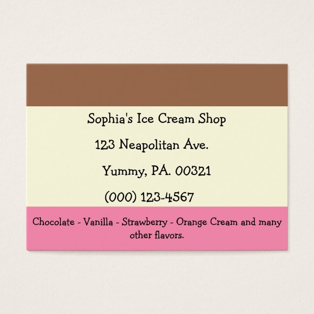 Neapolitan Ice Cream Visitkort (Framsidan)