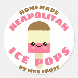 Neapolitan Ice Pops Runt Klistermärke