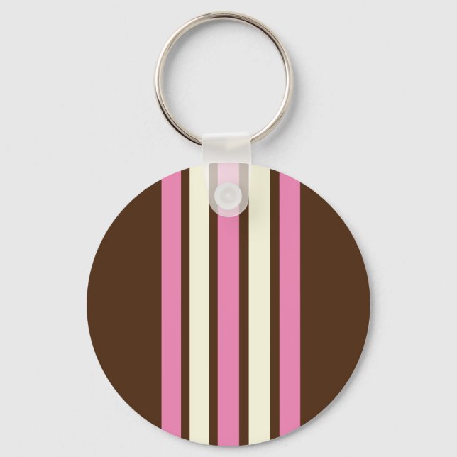 Neapolitan Keychain (Brown, Rosa & Cream) Nyckelring (Framsida)