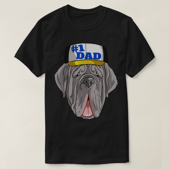 Neapolitan Mastiff #1 Dad Father's Day  T Shirt (Design framsida)