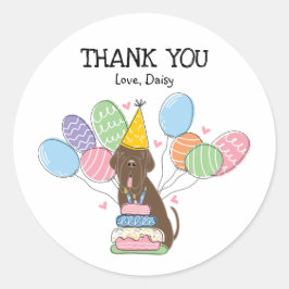 Neapolitan Mastiff Birthday Favor Tagcker Runt Klistermärke