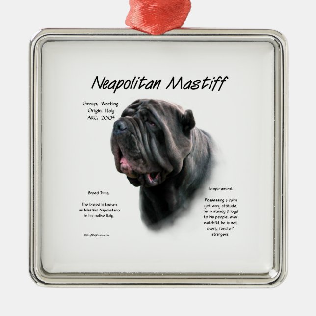 Neapolitan Mastiff (blk) historikdesign Julgransprydnad Metall (Framsidan)