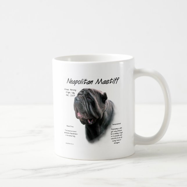 Neapolitan Mastiff (blk) historikdesign Kaffemugg (Höger)